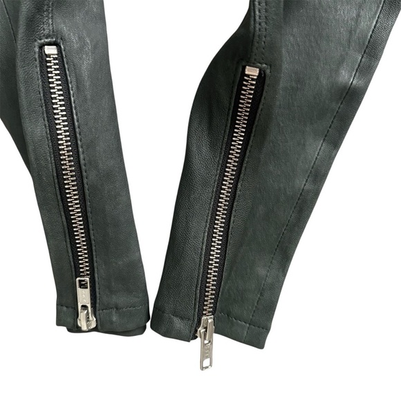 RtA Madrid Stretch Leather Skinny Pants Charcoal Gray Lambskin Zip Sz 27 - Picture 6 of 14